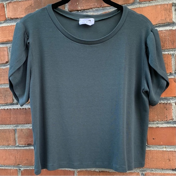 LNA Tops - LNA Cropped Ribbed Tee